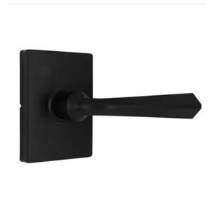 Wilshire Matte Black Hall/Closet Passage Door Lever with Rectangle Rose